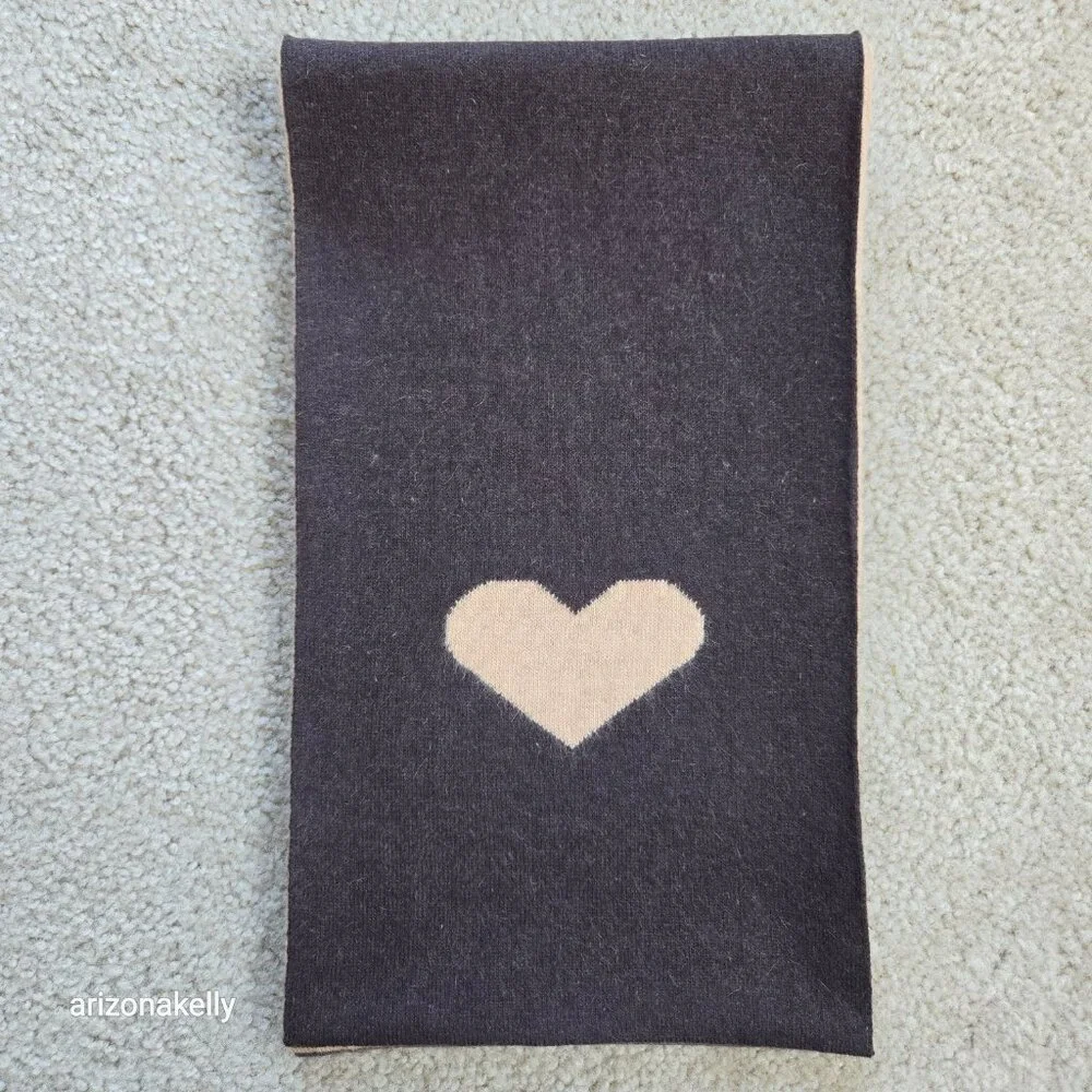 Portolano Color Block Scarf With Heart Lambswool/Angora